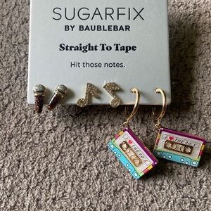 Sugarfix Straight to Tape earrings Music 3 pair earrings 90s Y2K NWT